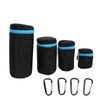 flexman Pack of 4 Lens Bag with Zip, Lens Bag