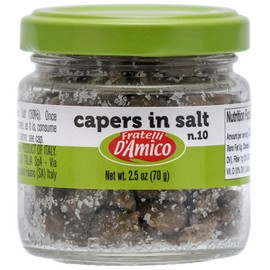 FRATELLI D'AMICO - Capers in Salt, Caperi Sotto Sale, Salted, Non Pareil, 2.5oz (70g)