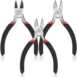 Honoson 3 Pcs Zip Ties Cutters Electrical Wire Cutter Precision Side Heavy Duty Flush Pliers with Longer Flush Edge Spring loaded for Crafting Cables Wires Zip Ties (4.72 Inch)