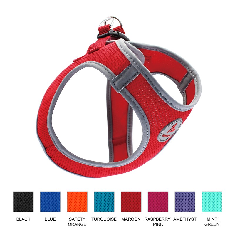 KRUZ PET Reflective Mesh Dog Harness, No Pull, Quick Fit,
