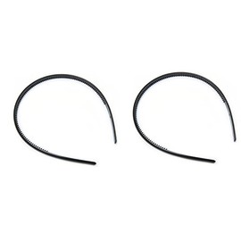 Mytoptrendz® Set of 2 Black Thin Slim Narrow Plastic Alice Band Hair Band Headband Hair Accessory