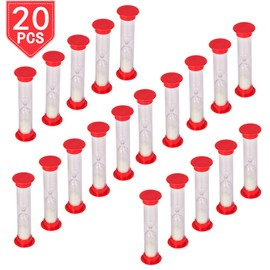 PROLOSO 30 Sec Sand Timer Hourglass Sandglass Clock Countdown Bulk Toy Set Timers for Kids Games Classroom School Prize Party Favors Pack of 20 (White Sand)