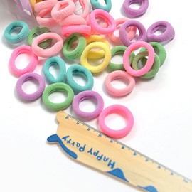 Bianhuan Elastic Hair Ties For Children/Babies, Pack of 100, Hair Accessory, Stylish, Cute, Colorful, Girls’ Hair Ornament (B)