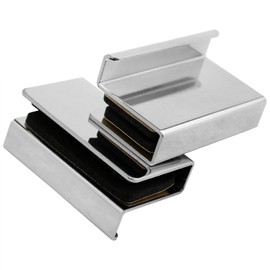 FINBe Glass Door Handle Door Clamp 1.6" Glass Finger Edge Pull for 4-6mm or Acrylic Display Window and Cabinet Door Handles 4PCS