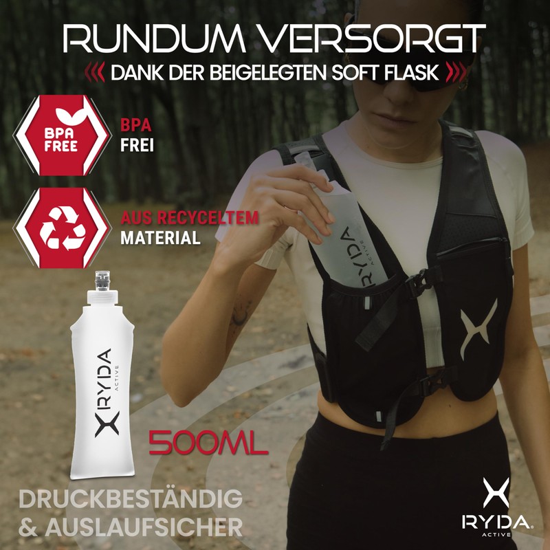 RYDA ACTIVE® Running Vest for Men and Women, Universally Adjustable