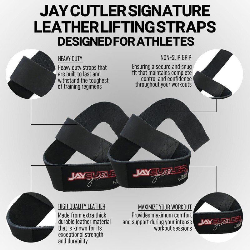 Schiek Sports Leather Lifting Straps Model 1000LLS by Jay Cutler