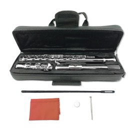 Yinfente C key 16 Hole Flute Closed Hole Nickel Silver Flute Glove Cleaning With Rod Case