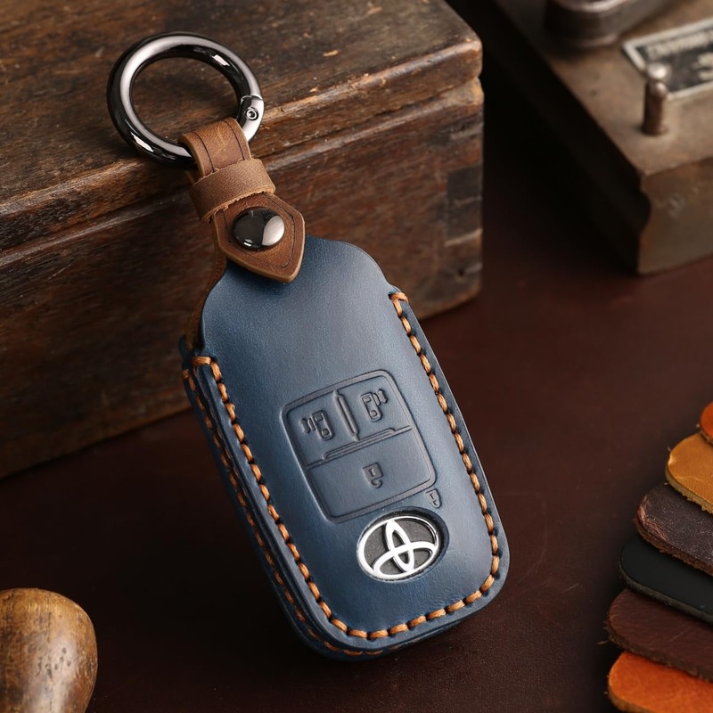 Smasol Smart Key Case, Genuine Leather, Stylish, New 4 Buttons,