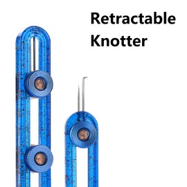 Fishing Line Knotter with Spacer Gauge, Portable Knot Tying Tool Loop Tyer, Fly Fishing Accessories, Blue