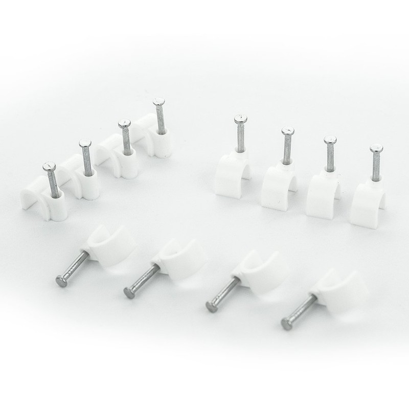 BG Electrical Round Cable Clips, Pack of 50, White, 8