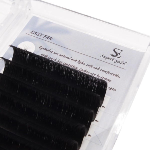 SuperEyedol Easy Fan 0.07mm Eyelash Extension Professional Supplies J,B,C,CC,D,DD Curl