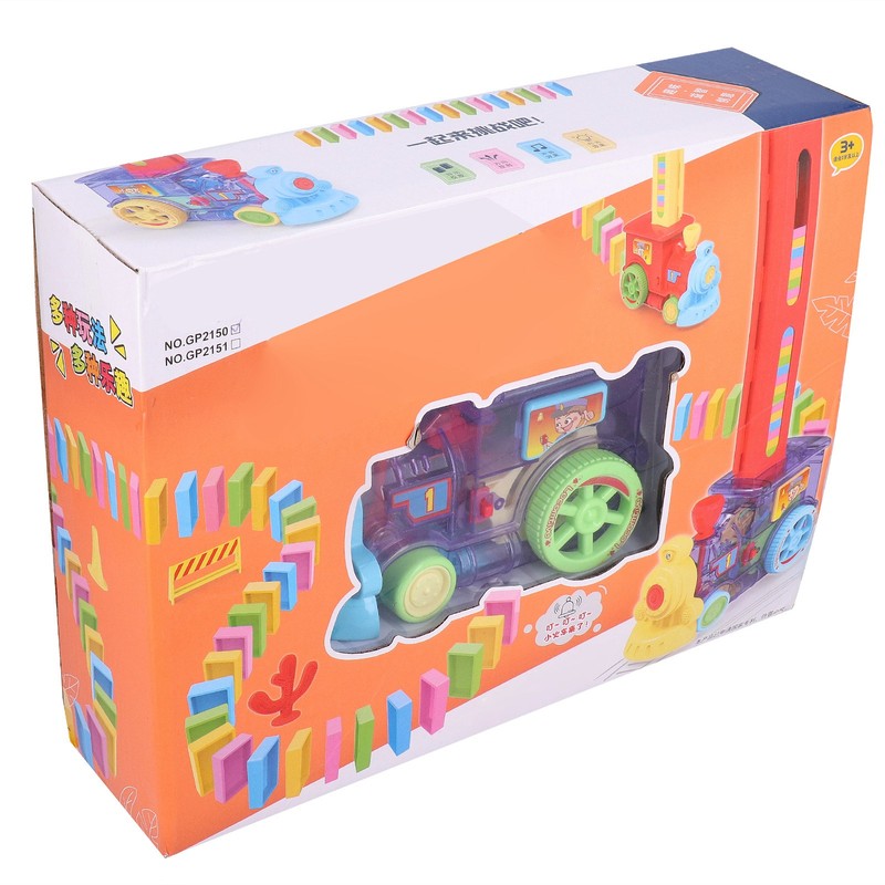 Domino Game Car Toy Set DIY Automatic Placement Domino Train