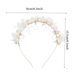 Xansema Flower Bride Wedding Headband for Women and Girls, Pearl Bridal Headpiece Hair Accessories for Party Daily (Purple)