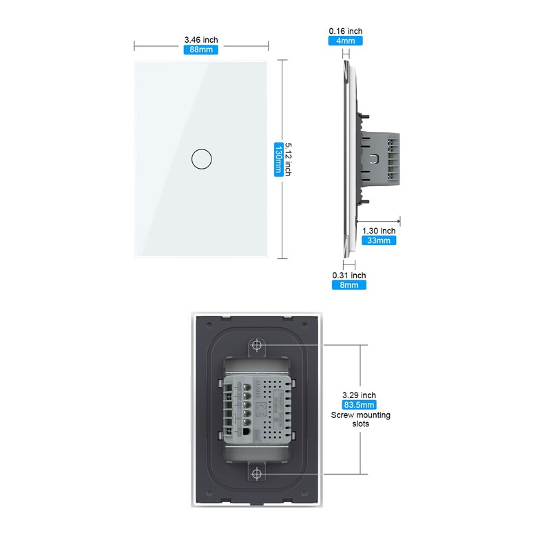 LIVOLO 1-Gang Touch Dimmer Switch, Flexible Installation (Works with or