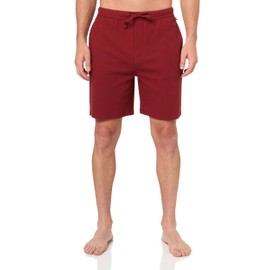 BOSS Waffle Contrast Logo Lounge Shorts, crimson red, L