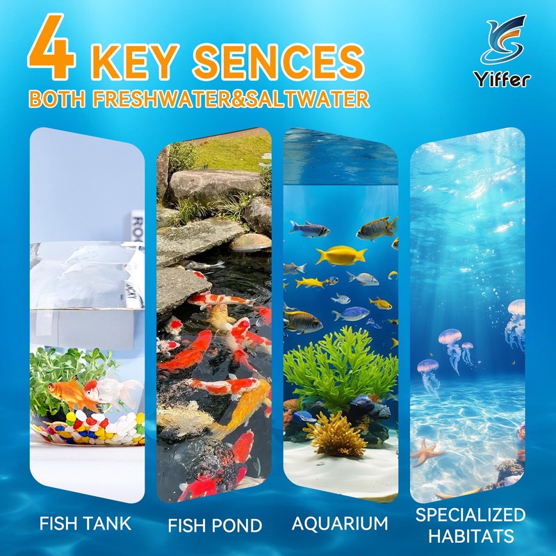 Yiffer 175-Count 8-Way Aquarium Test Strips with Ammonia