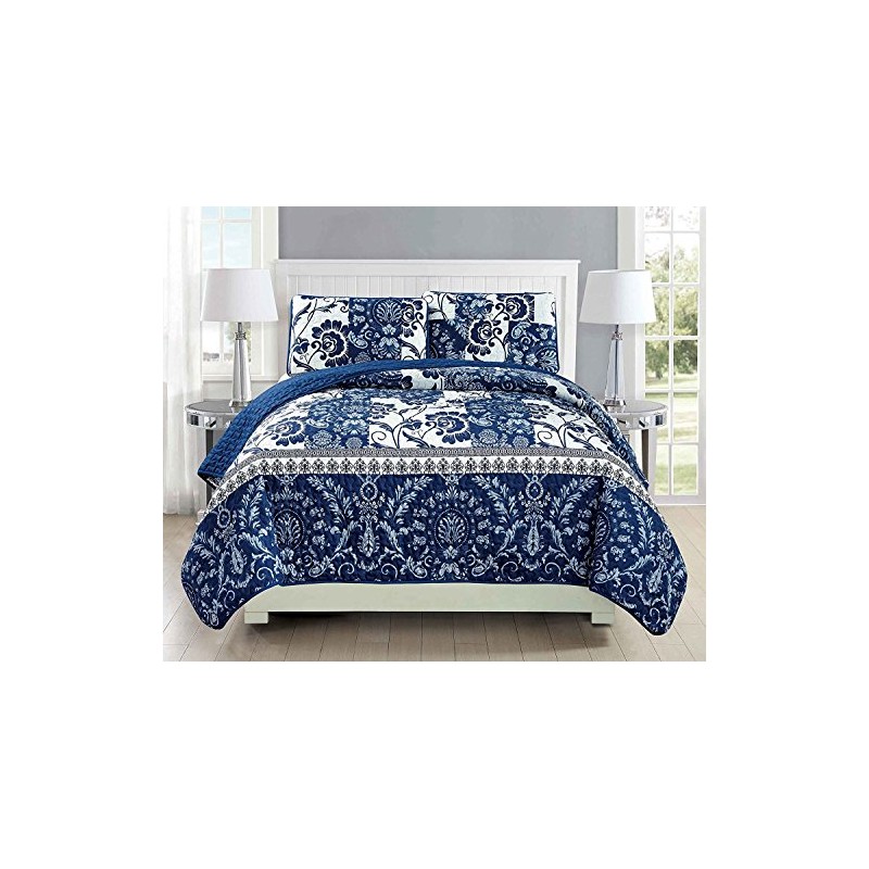 Linen Plus Twin/Twin Extra Long 2pc Quilted Bedspread Set Oversized
