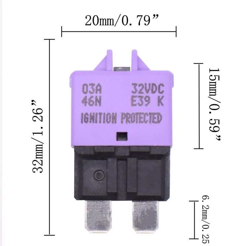 HiSport Fuse Circuit Breaker Low Profile auto resettable Fuse kit