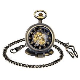 SUPBRO Women's Men's Pocket Watch Analogue Mechanical Chain Watch Pocket Watch with Necklace Sweater Chain Steel, b, Classic
