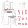 Costway Girls Vanity Makeup Dressing Table & Stool Set Gift