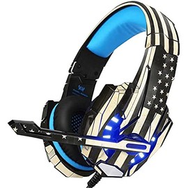 Skinit Decal Skin Compatible with BENGOO G9000 Gaming Headset - Skinit Originally Designed Black & White USA Flag Design