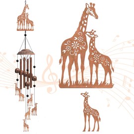 OLYCRAFT Giraffe Wind Chimes Animal Theme Iron Bells Memorial Chimes Decorative Metal Bell Creative Hanging Pendants Sika Deer Wind Catcher Animal Catcher for Home Patio Garden Yard Wedding Decor