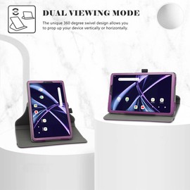 LiuShan Compatible with Acer Iconia Tab A8 Case，360 Degree Rotation Stand PU Cover for Acer Iconia Tab A8 8.7" Tablet（Not Fit Other Tablet,Purple