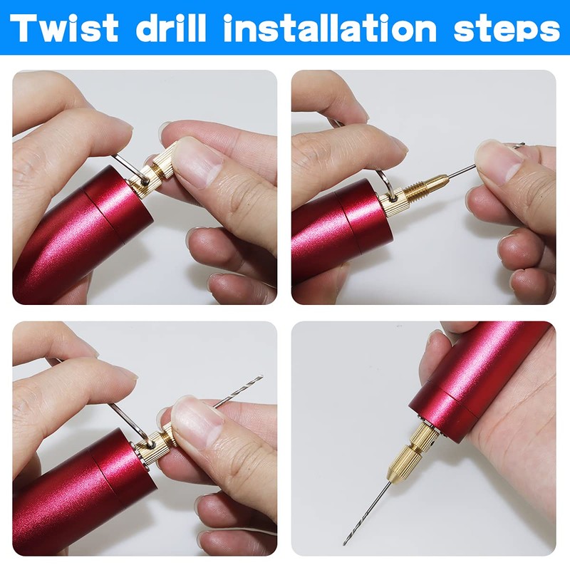 YOLUFER Electric Mini Drill with 10 Pcs Twist Drills Bits