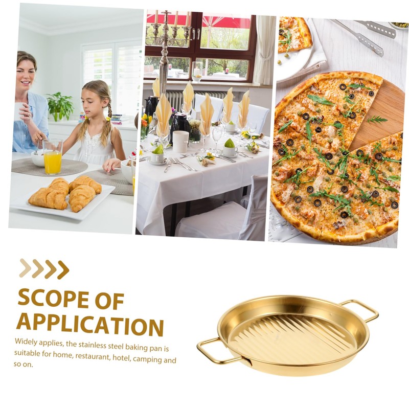 Operitacx Stainless Steel Pizza Plate Perforated Baking Tray for Even