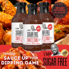 G Hughes Sugar Free, Sweet Chili Sauce - Gluten Free Dipping Sauces, Sugar Free Sauce, Hot Sauce, Low Carb Red Chili Sauce, Spicy Chili Sauce - 18 oz (4 Pack)