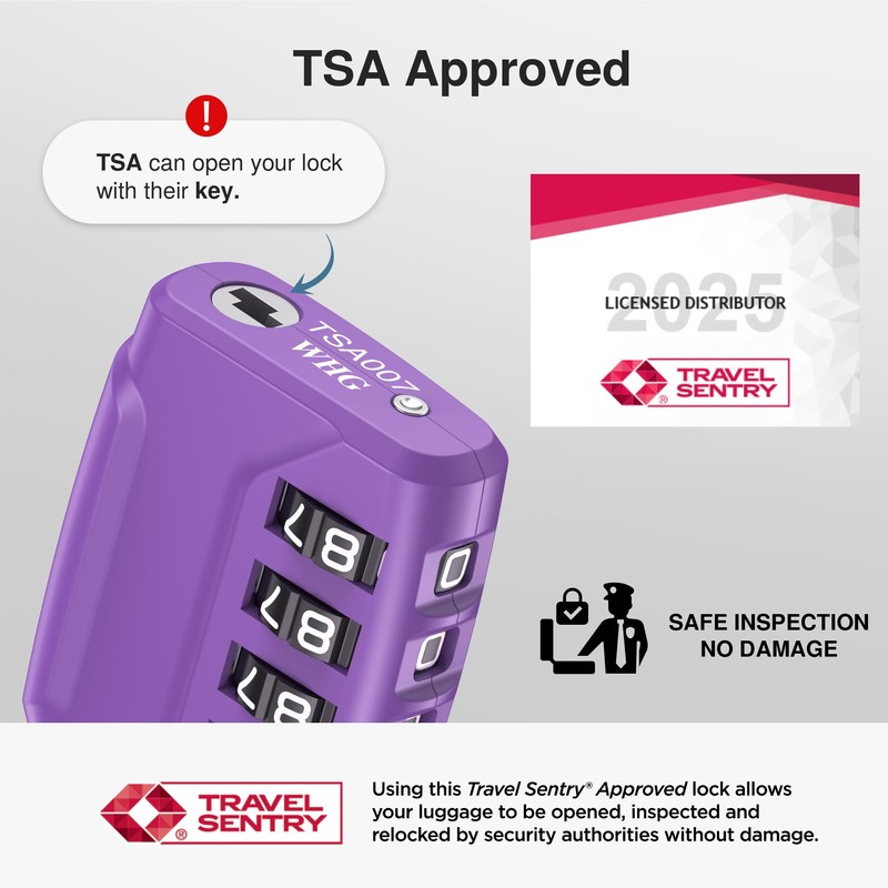 Puroma 2 Pack TSA Approved Luggage Locks, 4 Digit Combination