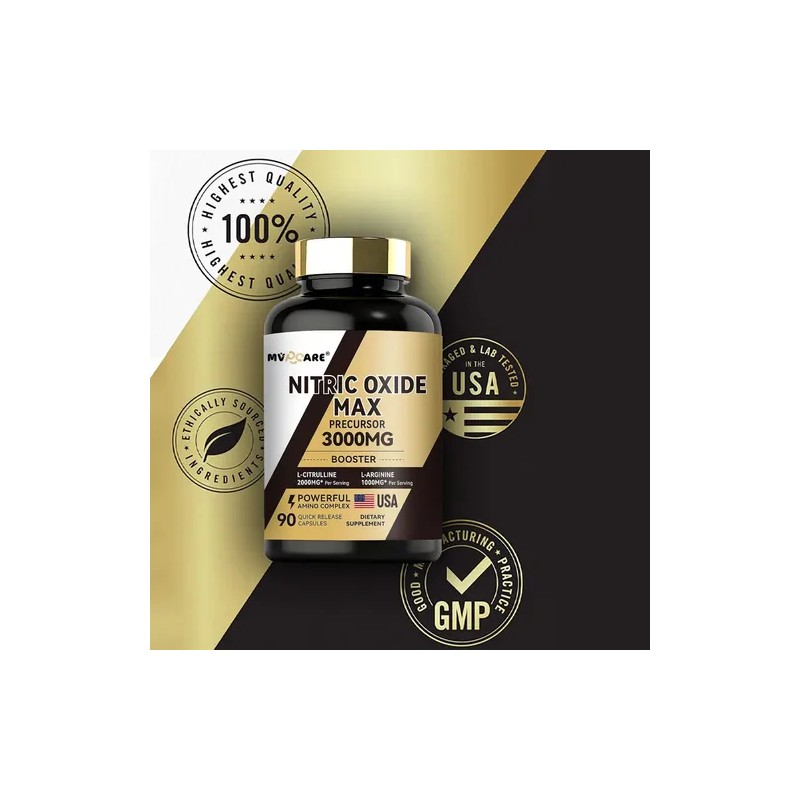 Nitric Oxide Max 3000mg Con 90caps L-arginina Y L-citrulline