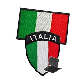 Pack 2Pcs Patches Italy Patch Flag Patches Hook and Loop Patch Backpack Patches for Clothing Bag Patches for Backpacks Dog Harness Patches Army Patches Aesthetic Patches Italian Flag