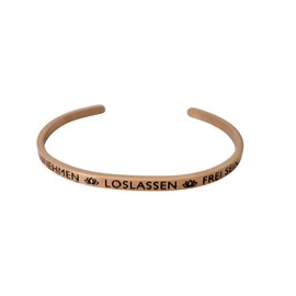 Elegant Bangle Silver or Rose Gold with Mantra and Saying - Engraving in 2 Sizes, Stainless Steel