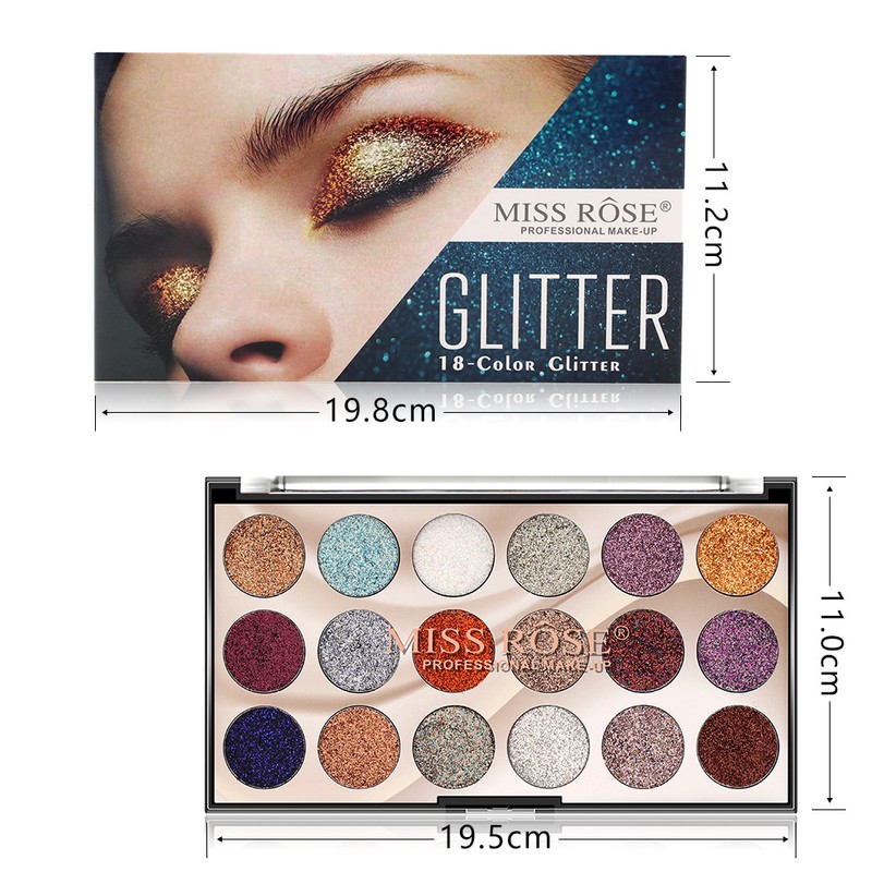 18 Colors Eyeshadow Palette Glitter Eyeshadow Powder Makeup Highlight Eye