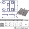 2 Stainless Steel Hinges Square Symmetrical 50 x 50 mm
