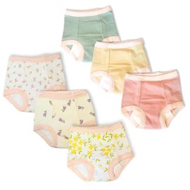 Peejamas Daytime Trainers - Comfortable Toddler Underwear for Potty Training - Diaper Replacement Training Pants for Toddlers - Easy-to-Clean Training Pants (6-Pack - Beautiful Blossoms - 3T)