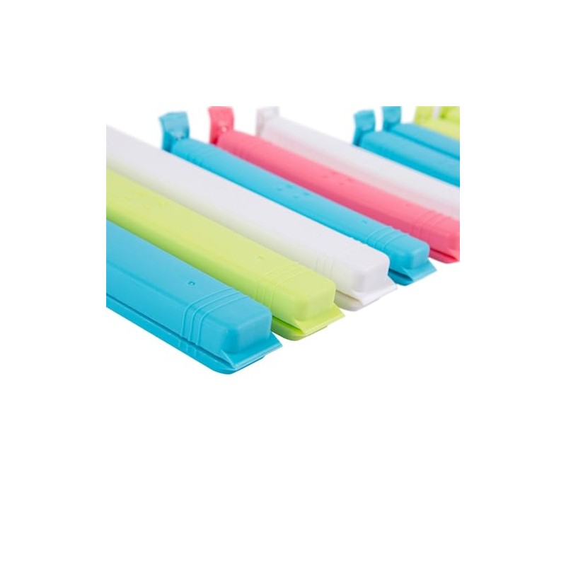 18pc Multicolour Plastic Food Bag Clips Set - 4 Sizes