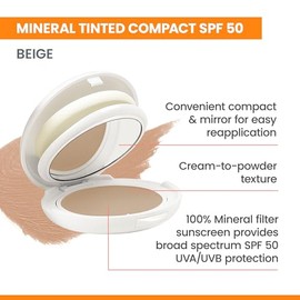 Eau Thermale Avène High Protection Tinted Compact SPF 50 Sunscreen, Beige, 0.35 oz