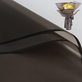 20 Pieces of Black and White Edge Flower Packaging Paper Bouquet Supplies Waterproof Thickened Flower Packaging Paper Gift Packaging Paper 58.4 x 58.4 cm (Matte Black)