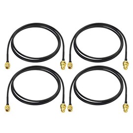 Bingfu WiFi Antenna Extension Cable 4-Pack RP-SMA Male to RP-SMA Female Bulkhead Mount RG174 Coaxial Cable 1m 3 feet for WiFi Router Security Camera Wireless Mini PCI Express PCIE Network Card Adapter