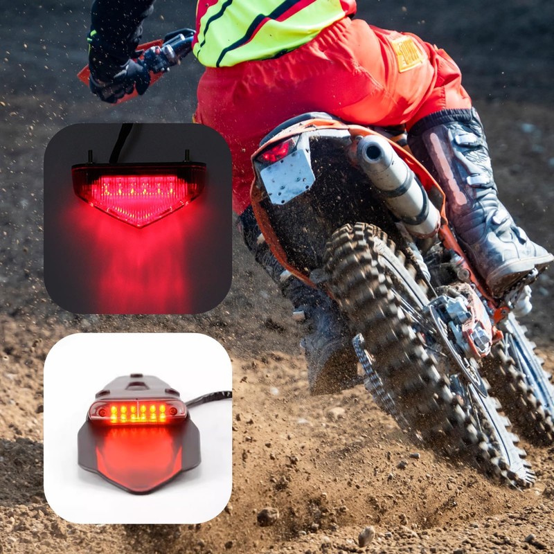 Hugfads High Quality Motorcycle Tail Light Brake Tail Light 12V