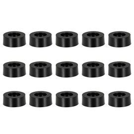 YELARXI Multi Purpose Rubber Spacer, 8mm ID x 15 OD x 6mm T Neoprene Round Anti-Vibration Isolation Pads Bushings Spacer Washer Fit for HVAC Bolts Car Accessories (15 Pcs)