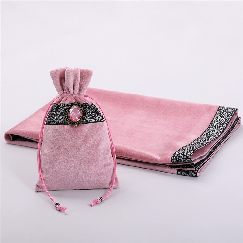 BLESSUME Witch Velvet Altar Tarot Table Cloth and Pouch Square