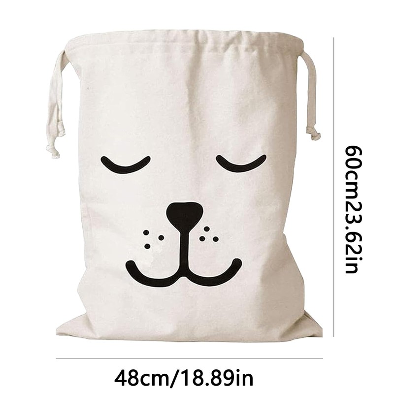 XINSUO® 2 pcs Canvas Drawstring Laundry Bags Washable,60 x 48