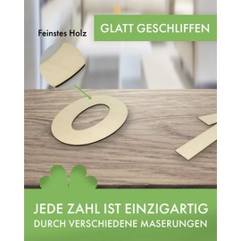 Kleenes Traumhandel Wooden Numbers - Wooden Numbers for Birthday, Wedding, Anniversary - Wooden Numbers to Design Yourself - (10 cm, 0)
