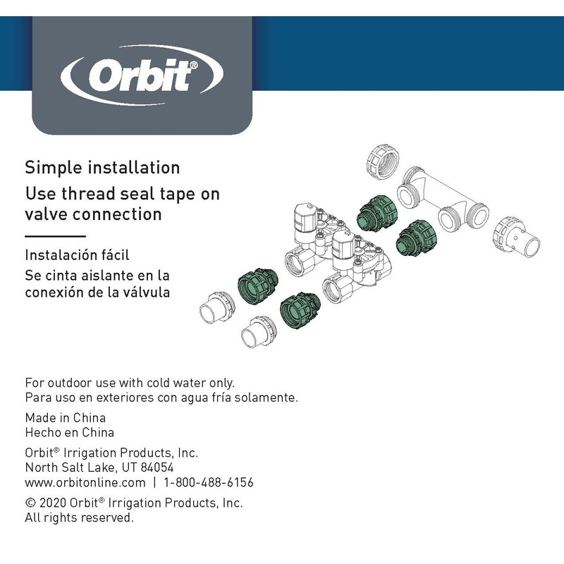 Orbit 57178 1" Male Adapter with O-ring for Orbit Valve
