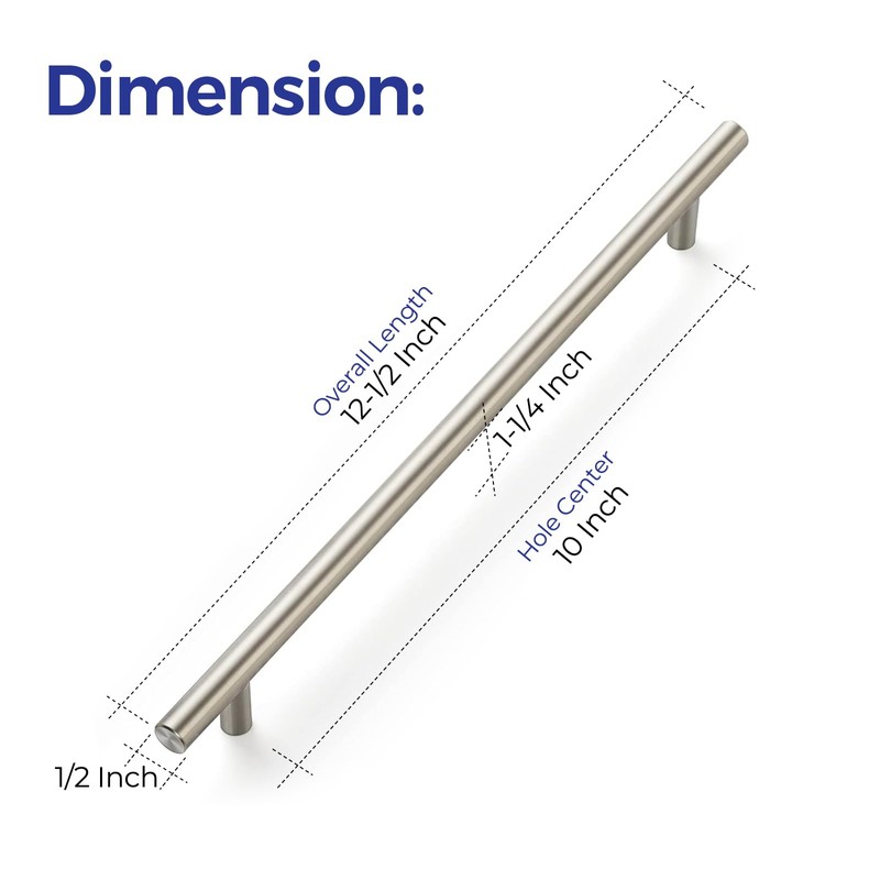 Ravinte 12-1/2 Inch Cabinet Handles Brushed Nickel Stainless Steel Kitchen