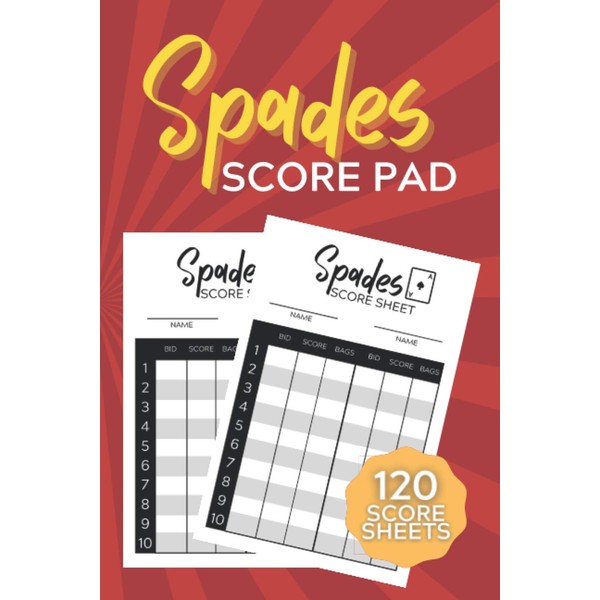 Spades Score Pad - 120 Score Sheets: Small scorebook for