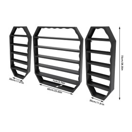 GDAE10 Metal Wall-mounted Nail Polish Storage Racks,3 PCS Nail Polish Rack for Nail Salon,Simple Style Essential Oil Organizer,for Spa Nail Salon (Black)